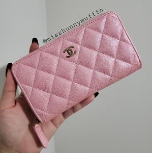 RARE Authentic Chanel 19s Pink Iridescent Wallet